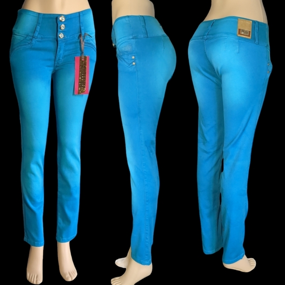 *NEW* Colombian Authentic Push Up But LIFTING High Waist Skinny JEANSSize 12 - Picture 1 of 16